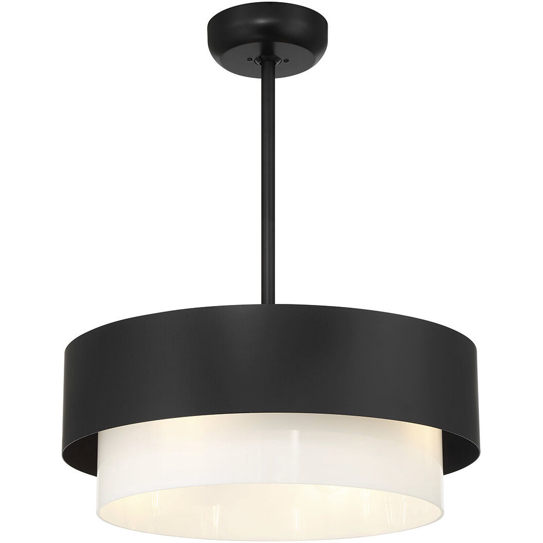 Diana 12 inch Matte Black with Black Blades Fan D'Lier